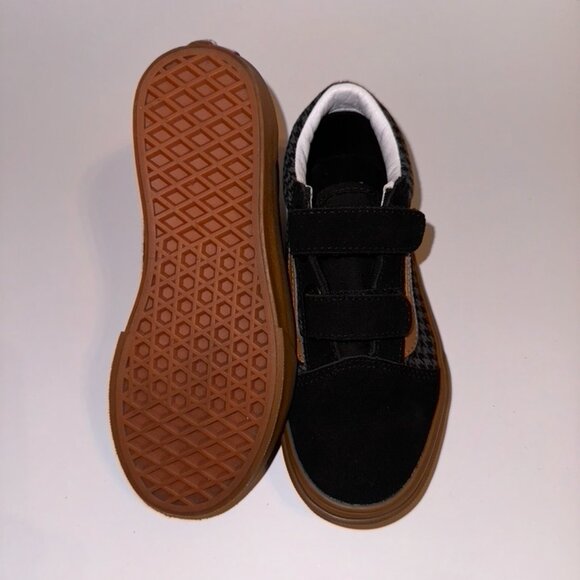 Vans Kids Old Skool V Shoe Houndstooth Black/Gum Size US Kids 2.0 - Picture 2 of 8
